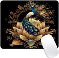 Square Mouse Pad Peacock on Golden Lotus-1, Gaming Mouse Pads by Goodsprout