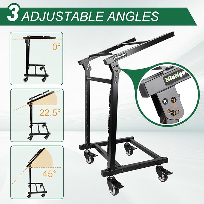 12U DJ Mixer Stand Rack Mount Rolling Stand Stage Cart Adjustable Rack Mount - Image 3