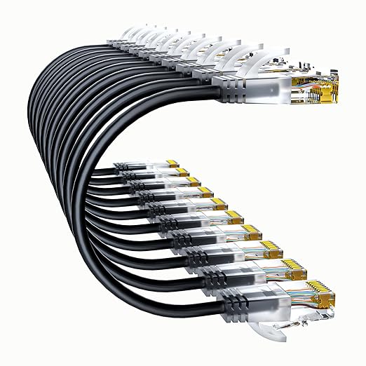 Cat6a Patch Cables 7ft Slim, Cat6 Ethernet Patch Cable Pure Copper, Flexible by 10Gsupxsel