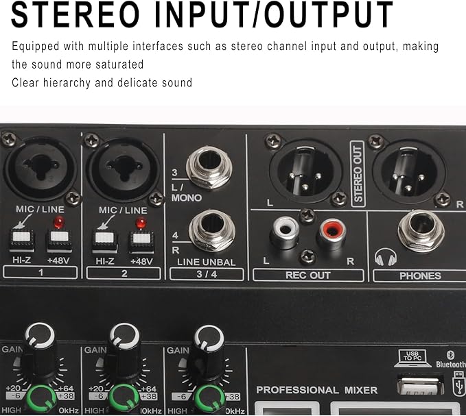 Dj Mixers, 4 Channel Audio Mixer, Sound Board - Image 4