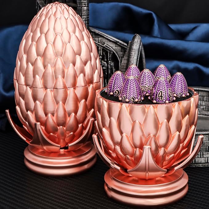ARUOHHA DND Metal Dice Copper Purple Dragon Egg Dice - Image 3