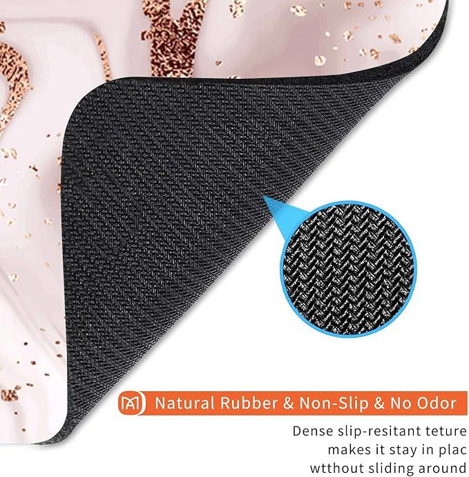 Square Mouse Pad Rose Gold Marble, Personalized Premium-Textured Custom Mouse - Image 5