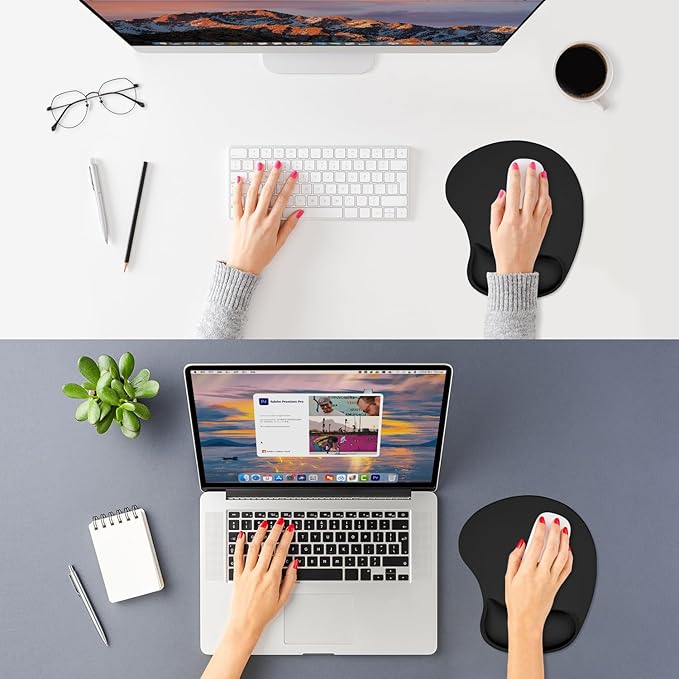 ITNRSIIET Ergonomic Mouse Pad, Cushioned Gel Wrist Rest, Non-Slip Base - Image 2
