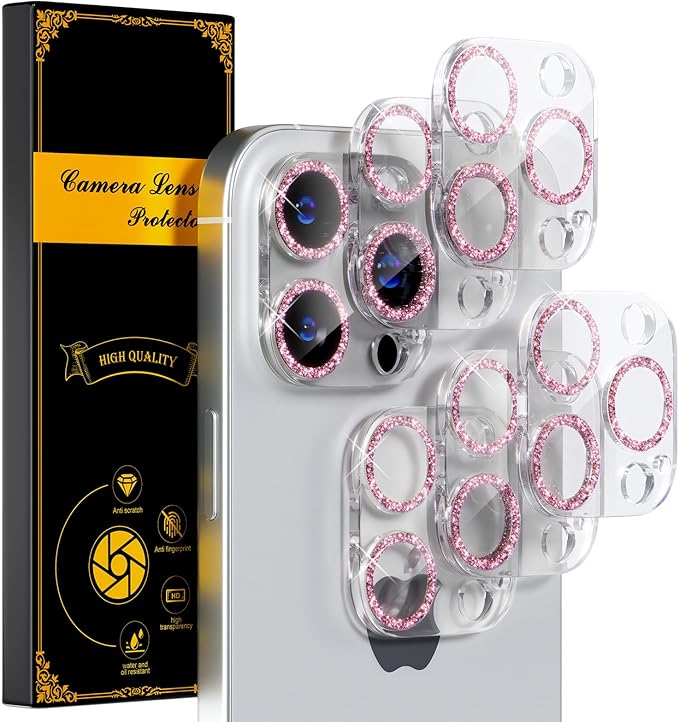 beuxece for 6 Pack iPhone 16 Pro/iPhone 16 Pro Max Camera Lens Protector 9H by Beuxece