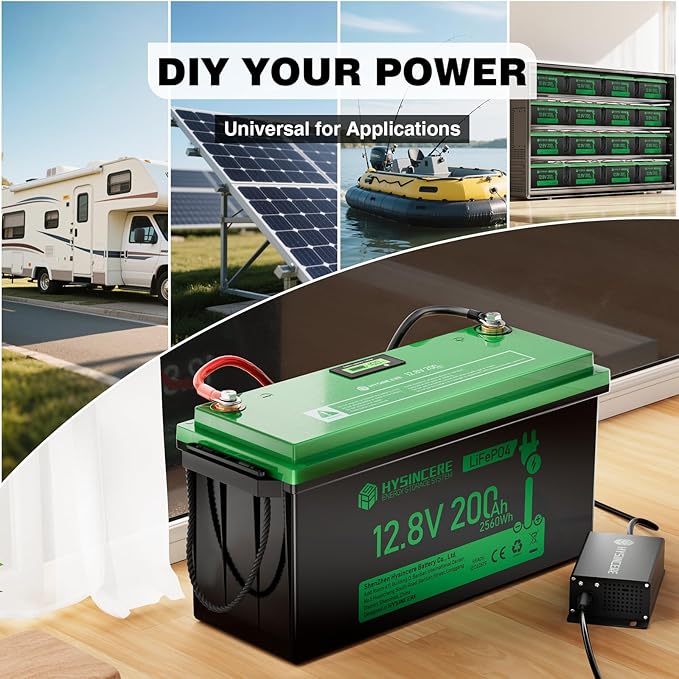 12V 200Ah LiFePO4 Lithium Battery Built-in 200A BMS, Max.2560Wh Energy - Image 9