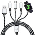 Multi Charging Cable for Apple Watch, Magnetic Wireless Charger, 4 in 1 Nylon by top-up