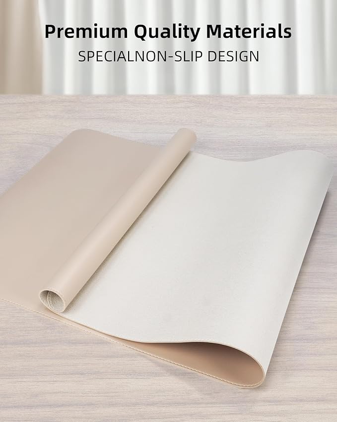 AFIING Leather Desk Pad Protector, Office Mat, Large Mouse Pad, Non-Slip PU - Image 2