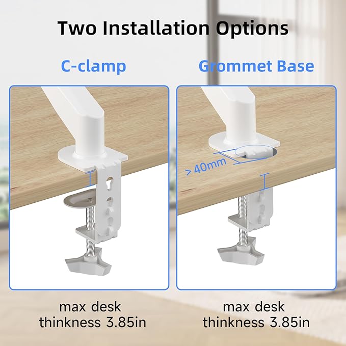 Suptek Single Monitor Mount Adjustable Gas Spring Monitor Arm Desk Mount Stand - Image 7