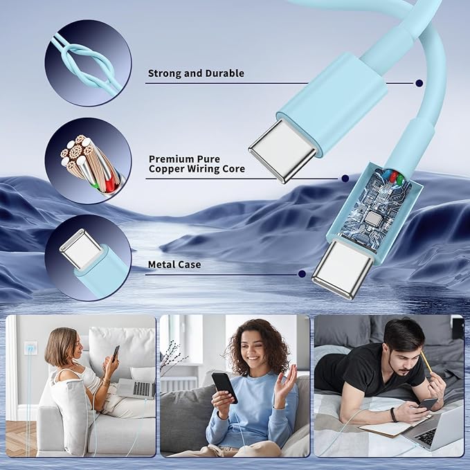 iPhone 16 15 Pro Max Charger Fast Charging, 45W Dual Port USB C Fast Charger - Image 6