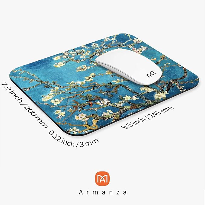 Square Mouse Pad Apricot Flower, Personalized Premium-Textured Custom Mouse Mat - Image 2