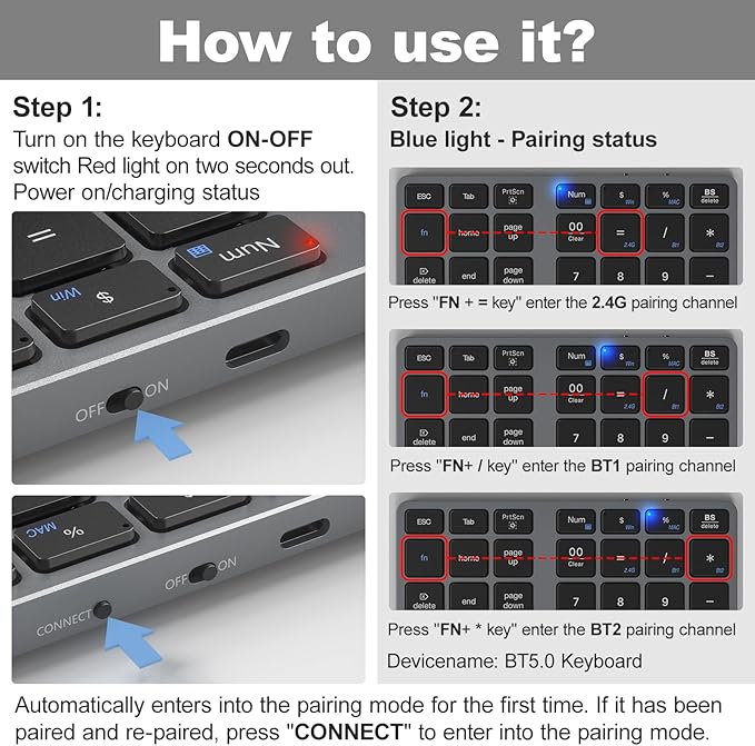 MOFII Bluetooth Number Pad for Laptop - Image 2