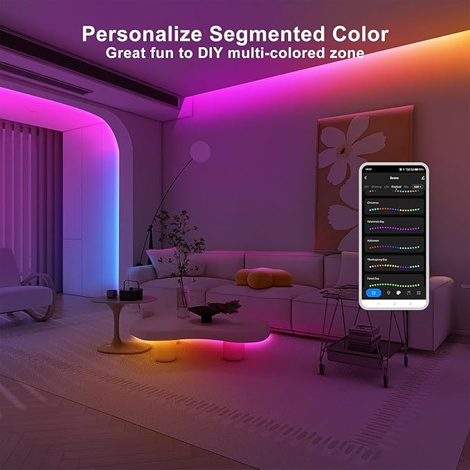 6.56ft Bluetooth RGB+IC COB Led Strip Light - Image 2