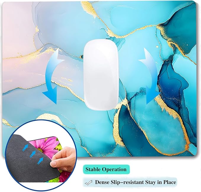 Golden Textured Teal Marble Custom Mouse Pad - Image 5