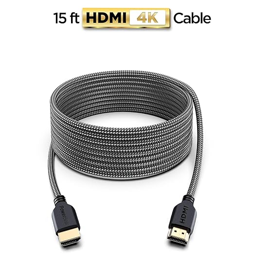 PowerBear 4K HDMI Cable 15 ft High Speed, Braided Nylon & Gold Connectors - Image 2