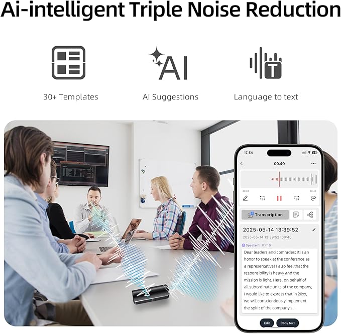 128G Magnetic AI Voice Recorder, Smart Audio Recorder - Image 3