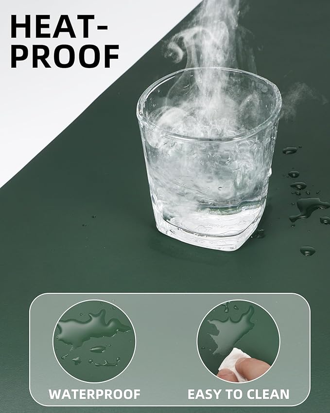 AFIING Leather Desk Pad Protector, Mouse Pad, Office Desk Mat, Non-Slip PU - Image 3