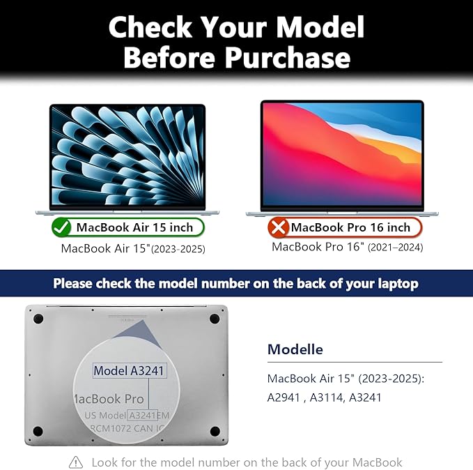 Magnetic MacBook Air 15 Inch Privacy Screen, Removable Anti Glare Blue Light - Image 2