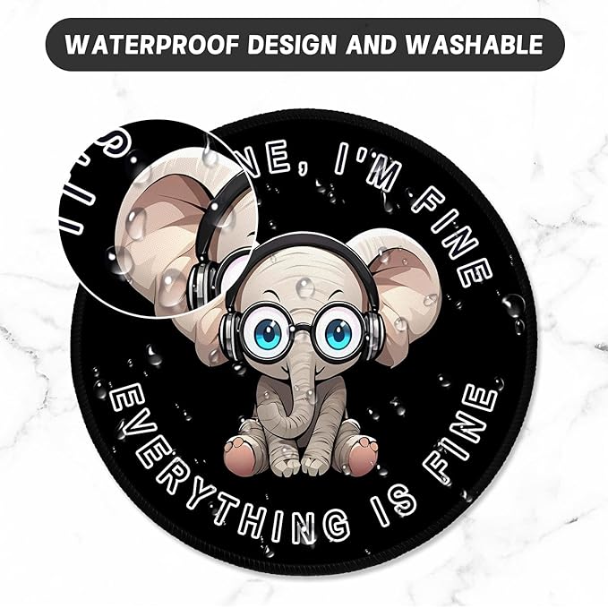ITNRSIIET Round Mouse Pad with Stitched Edge Premium-Textured Waterproof - Image 5