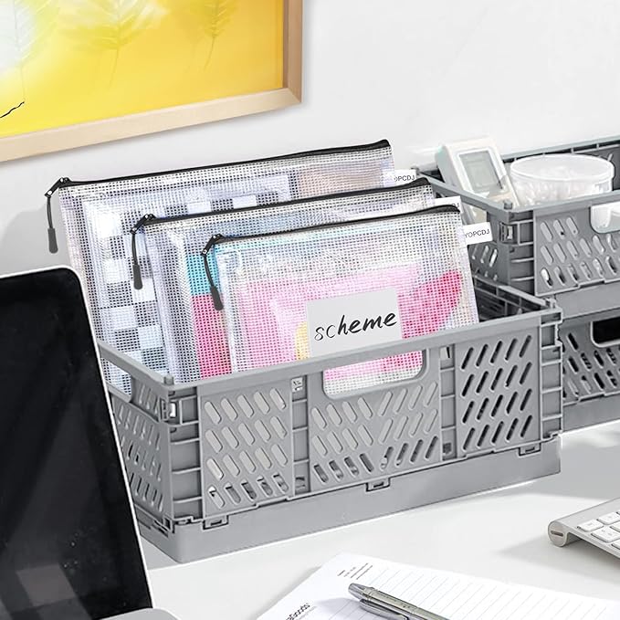 12pcs Mesh Zipper Pouch Bags, Puzzle Bag - Image 3