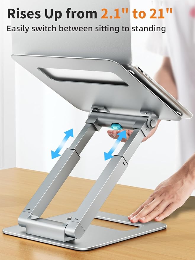 tounee Laptop Stand for Desk Adjustable Height, Telescopic Computer Stand - Image 3