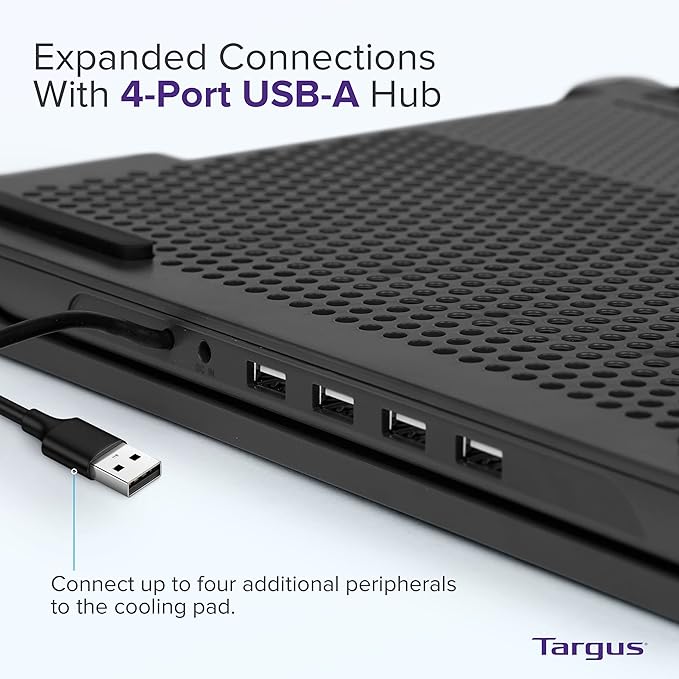 Targus Laptop Cooling Pad for Laptops up to 17-inches, Dual High-Speed Fans - Image 7