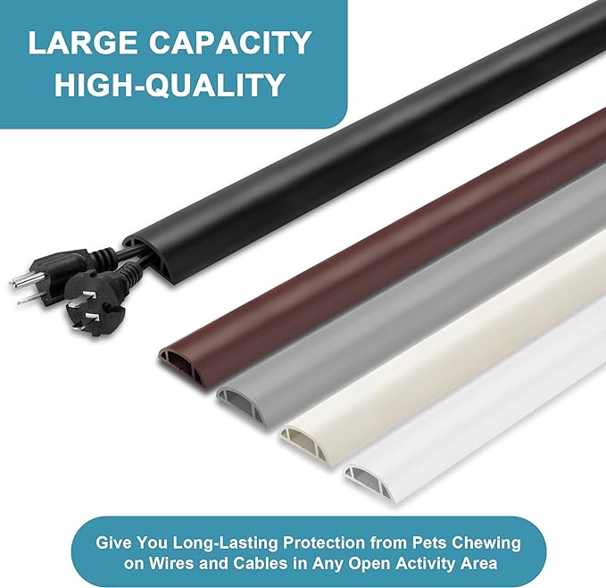 8.5FT Black Cord Cover Floor, Cord Protector, Floor Extension Cable Cover - Image 4