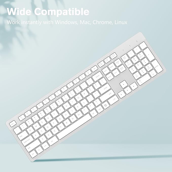 LeadsaiL Wireless Keyboard, 2.4GHz Full-Sized Ergonomic Computer Keyboard - Image 5