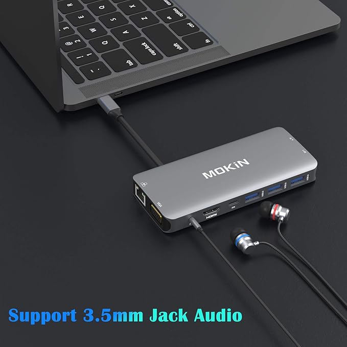 USB C Hub Multiport Adapter - 10 in 1 Portable Dongle - Image 7