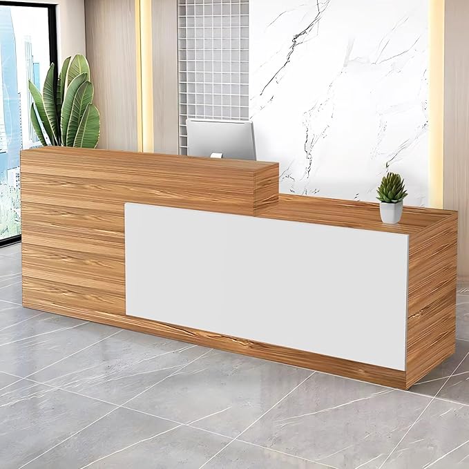 Reception Desk with Counter Modern Checkout Counter with Lockable Drawer by Unknown