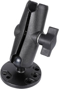 1" Ball Double Socket Arm with AMPS Hole Round Plate Base, Aluminum Alloy by Unknown
