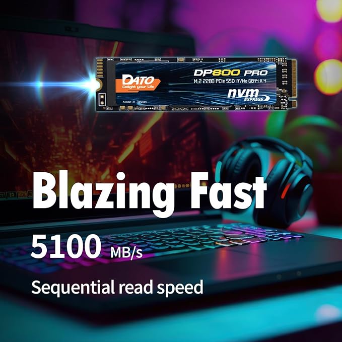 DATO M.2 2280 SSD 512GB, PCIe Gen4 x4 NVMe SSD Internal Solid State Drive - Image 3