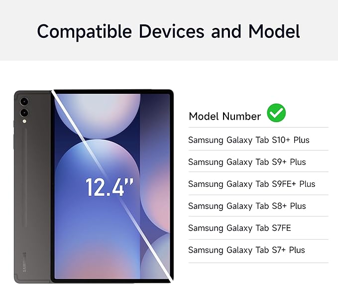 Keyboard Case for 12.4-inch Samsung Galaxy Tab S10+ Plus/S9+ Plus/S9 FE+ - Image 2