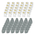 MECCANIXITY 100pcs Cat6 RJ45 Pass Through Connectors, RJ45 Connector 8P8C Gold by MECCANIXITY