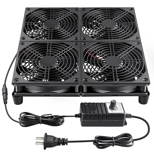 Wathai 120mm x 4 Router TV Box Fan 110v - 240v Big Airflow by Wathai