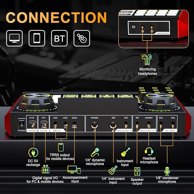Audio mixer, suitable for live streaming, and gaming on computers/phones; - Image 7