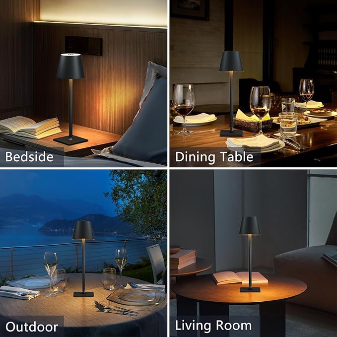 4 Pack Cordless Table Lamps, Portable Rechargeable Lamp, 6000mAh Battery - Image 2