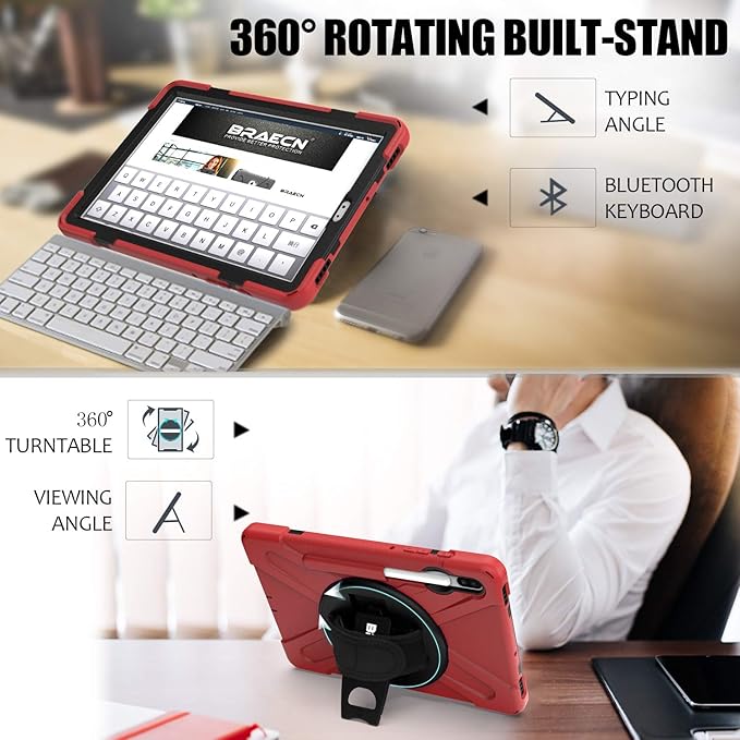 BRAECN for Galaxy Tab S6 Case, Three Layers Heavy Duty Shockproof Case - Image 5