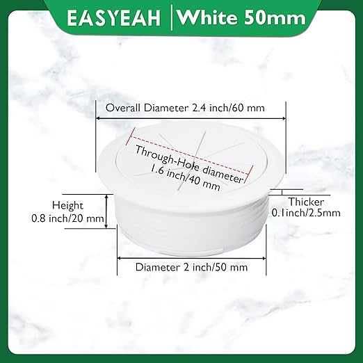2 Pcs Desk Grommet 2" / 50 mm, Desk Hole Cover - Image 9