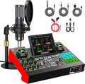 Podcast Microphone Bundle with Live Sound Board Audio Mixer, Podcast Equipment by tenlamp