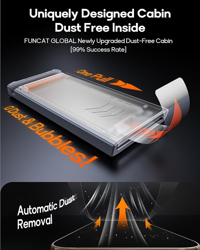 3 Pack for iPhone 15 Pro Max Tempered Glass Screen Protector, Dust Free CABIN - Image 2