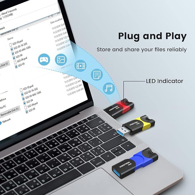 USB 3.0 Flash Drive KOOTION 10 Pack 16GB USB 3.0 Thumb Drive Retractable 16G - Image 3