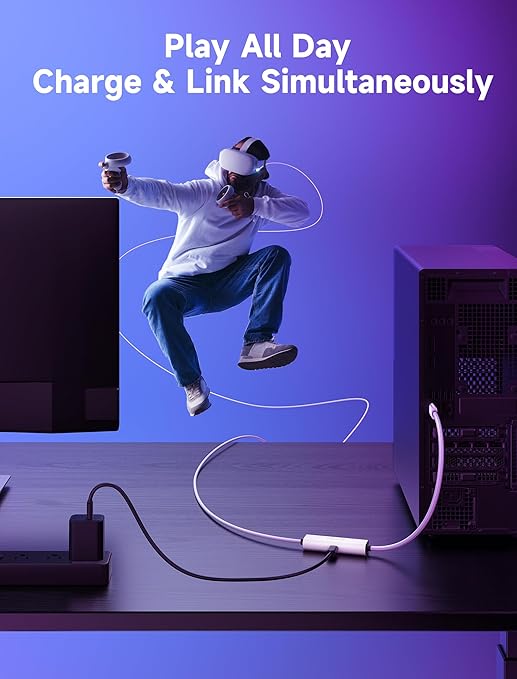 JSAUX Link Cable with 18W Charging 16ft, Compatible with Oculus Meta Quest 3S/ - Image 2