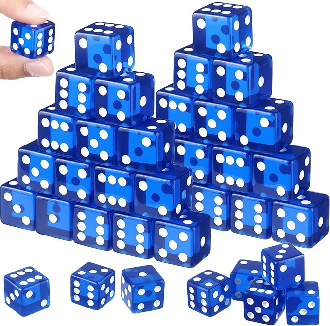 36 Piece 19 mm Casino Style Craps Dice Sets Acrylic and Translucent D6 Dice by Seenelling