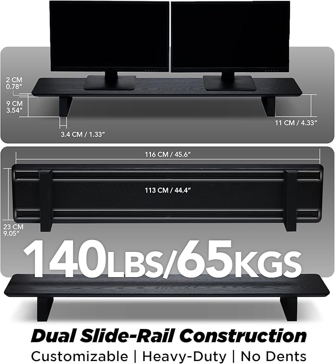 Moodular Wooden Monitor Stand 45.6” Large Desk Organizer - Image 4