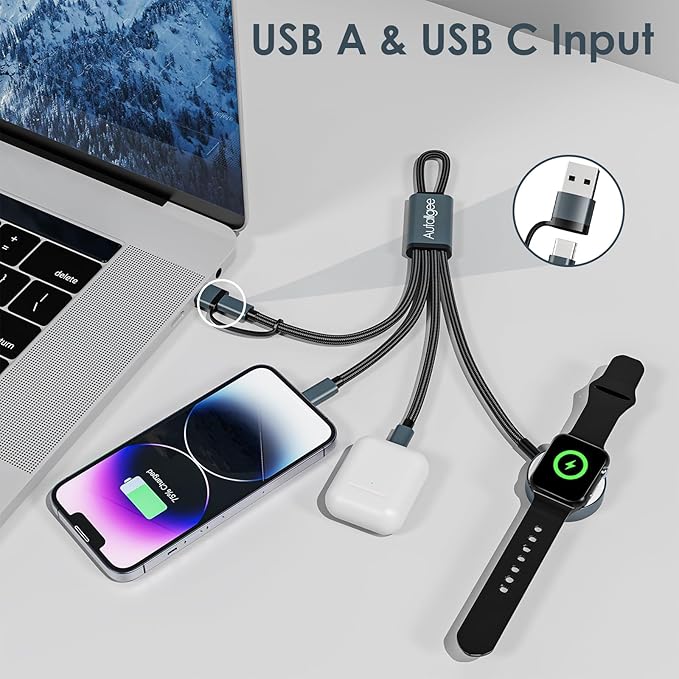 2Pack Short 8inch 3 in 2 Multi Charging Cable - Image 2