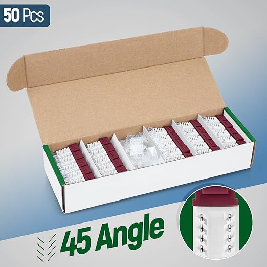Everest 45° Angled RJ45 Cat6A Keystone Jacks 50-Pack in Red - Image 2