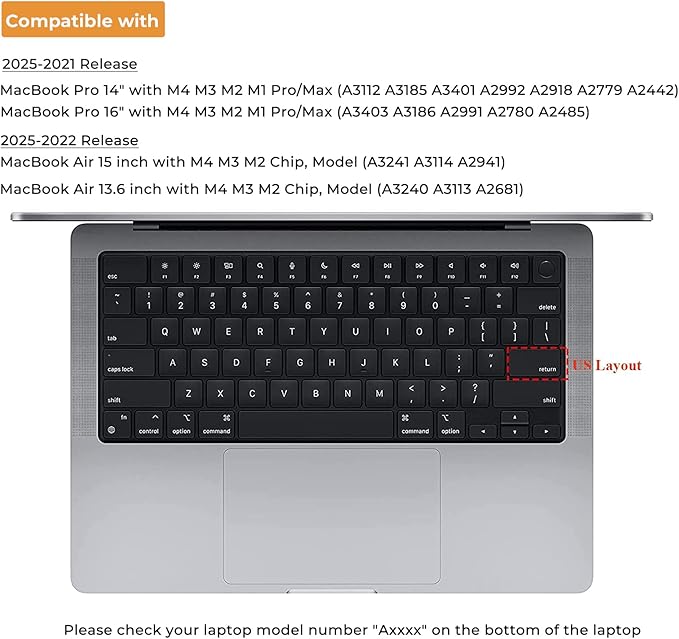 EooCoo Premium Keyboard Cover Skin Ultra Thin Protector Compatible - Image 6