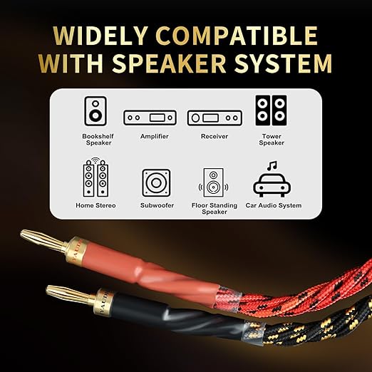 9 AWG Audiophile HiFi Speaker Audio Cable–4N OFC Core, 24K Gold-Plated Banana - Image 7
