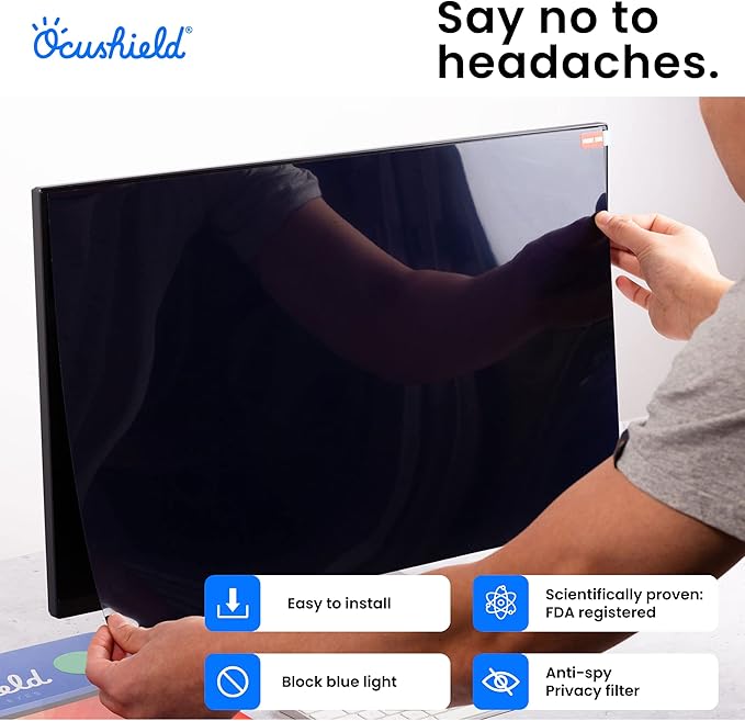 Ocushield 21” Premium Anti Blue Light Screen Protector - Image 4