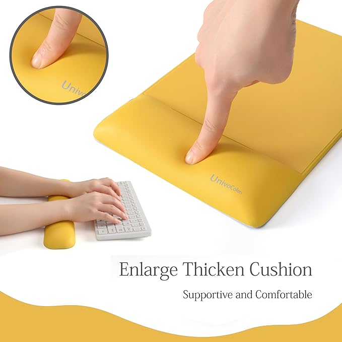 UnivoColors Design-Wave Set of Keyboad Wrist Rest & Mouce Pad, Artificial - Image 2